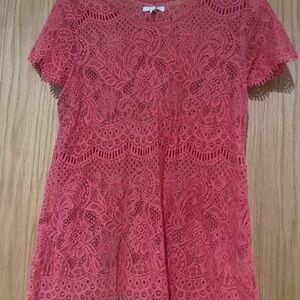 Maurices Coral Lace Blouse